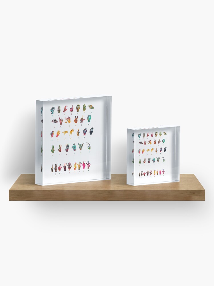 Alternate view of Sign Language Alphabet Acrylic Block
