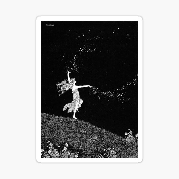 Vista previa del artículo con la obra «Estrellas dispersas de hadas - El bosque encantado - Ida Rentoul Outhwaite», diseñado y vendido por forgottenbeauty.