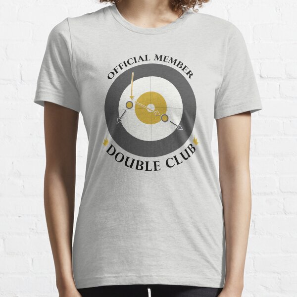 The "Double Club" - Black Text Essential T-Shirt
