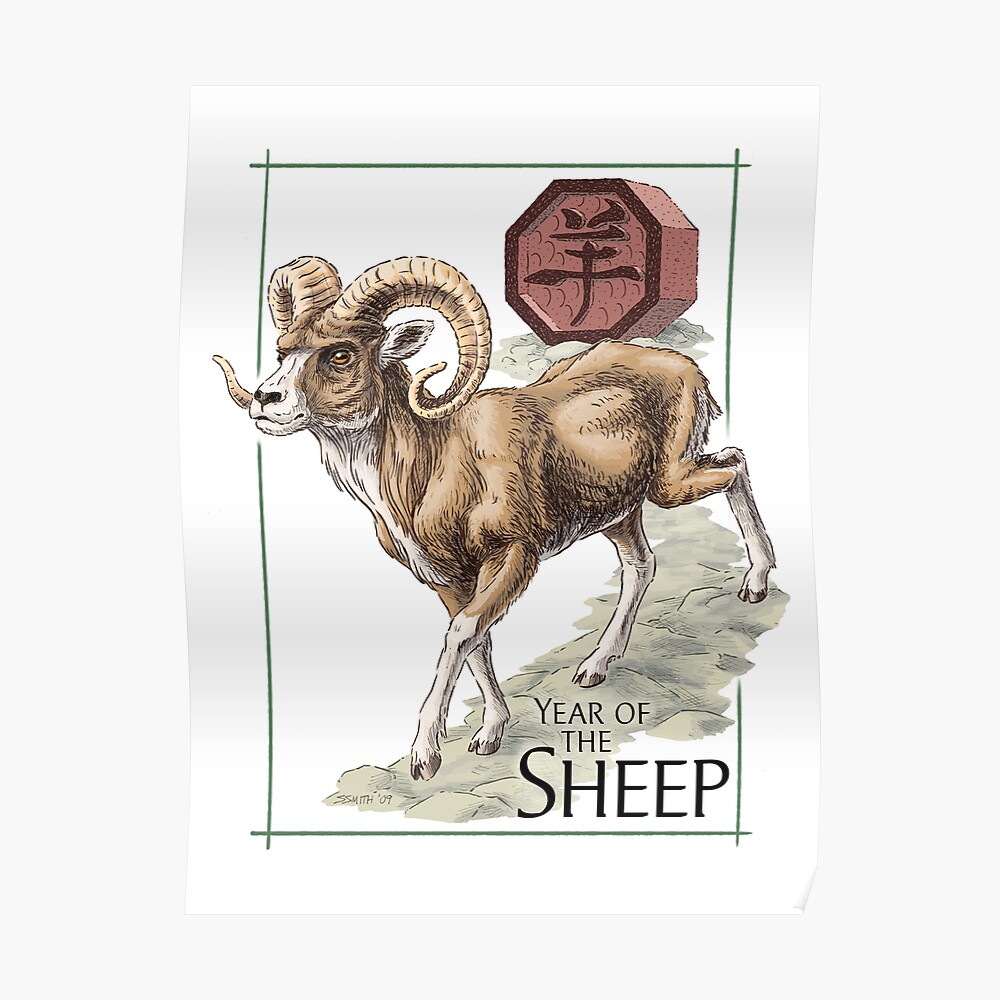 "Chinese Zodiac Year of the Sheep" Poster by stephsmith Redbubble