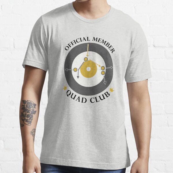 The "Quad Club" - Black Text Essential T-Shirt