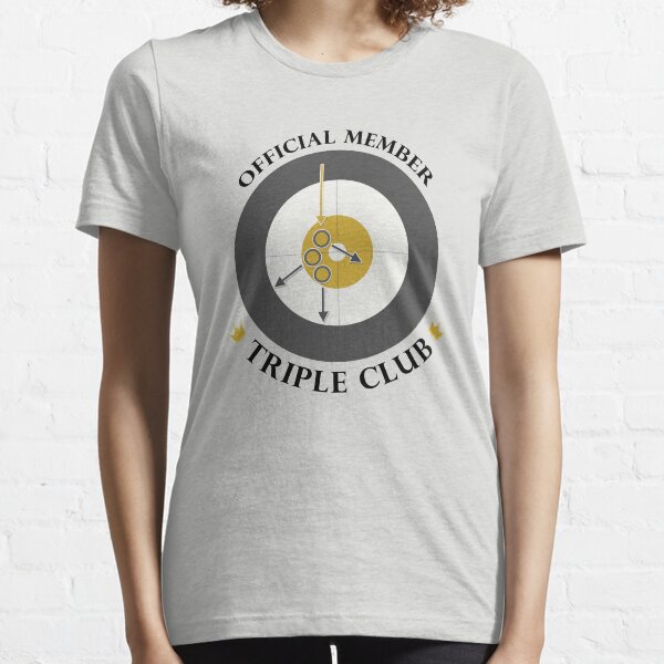 The "Triple Club" - Black Text Essential T-Shirt