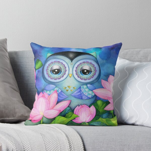 Item preview, Owl in Lotus Pond designed and sold by Annya Kai.
