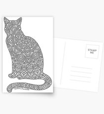 Postales Mandala de gato gris