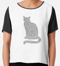Blusa Mandala de gato gris