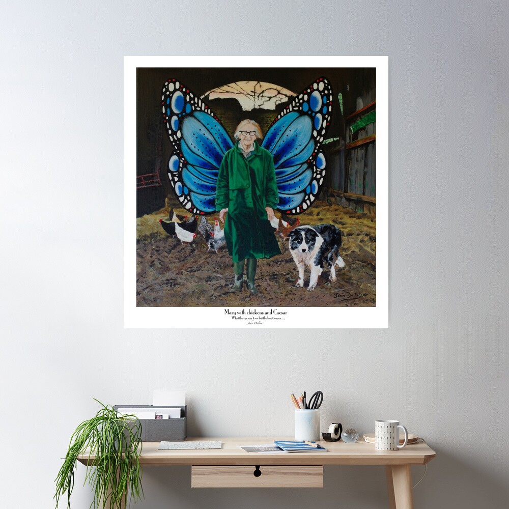 Mary with chickens and Caesar Poster