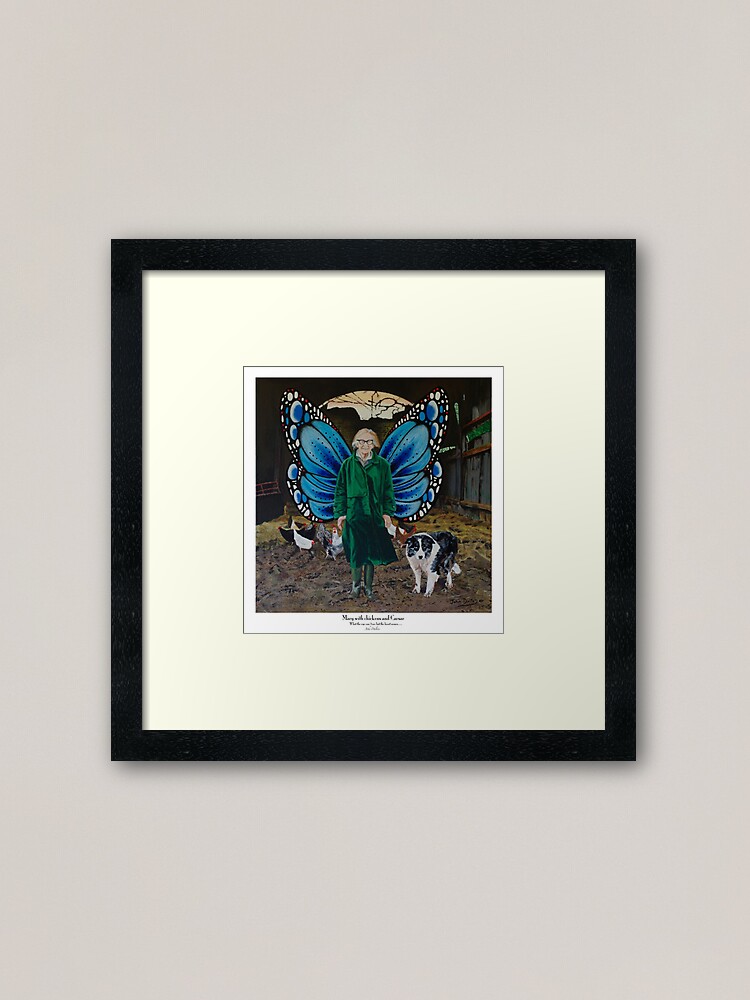 Thumbnail 2 of 7, Framed Art Print, Mary with chickens and Caesar designed and sold by John Dalton.