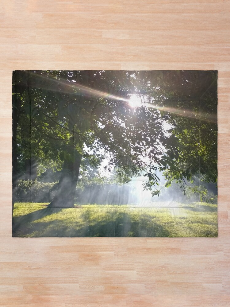 Alternate view of M.I. #12 |☼| Smoky Tree Sun Rays - Portrait Shot (Pearson Park) Comforter