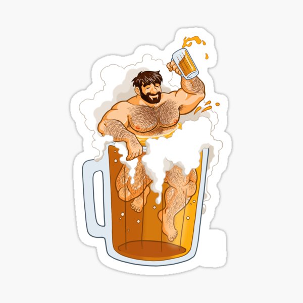 ADAM LIKES A BIG BEER Sticker
