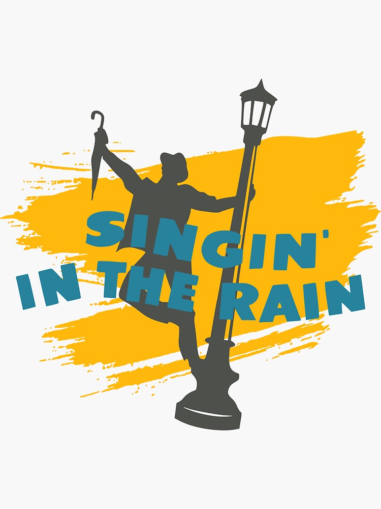 "Singing in the Rain" Sticker for Sale by santosblanco Redbubble