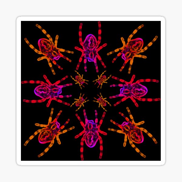 Neon Spider Circle Sticker