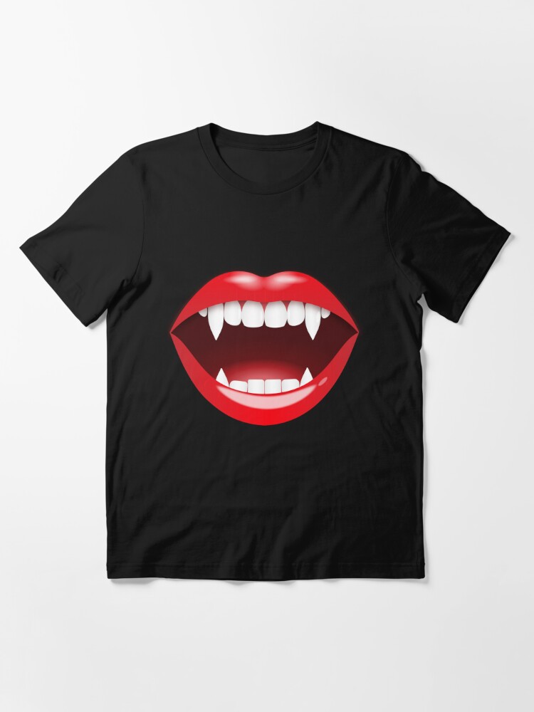 Vampire mouth Halloween funny red lips sharp teeth Kids T-Shirt