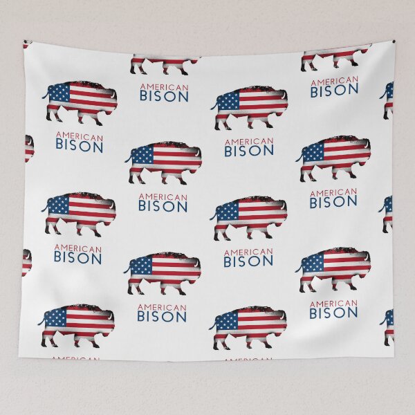 Item preview,  American Bison Flag T-shirt and Sticker, American buffalo Shirt, Flag Bison Stickers emoji designed and sold by rachimariposa.