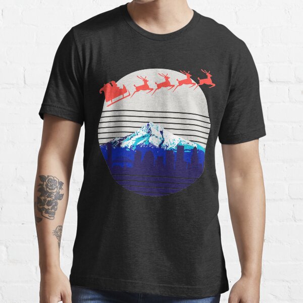 Santa in Portland Oregon Mt. Hood Christmas Essential T-Shirt