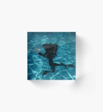 Diver moving underwater Acrylic Block