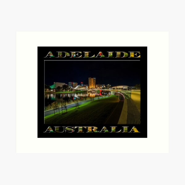 Item preview, Adelaide Riverbank at Night III (poster on black) designed and sold by Ray's Photos & Art.