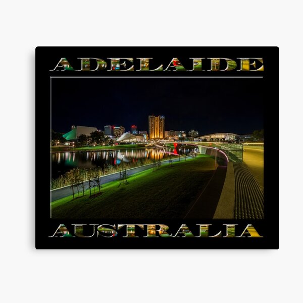 Item preview, Adelaide Riverbank at Night III (poster on black) designed and sold by Ray's Photos & Art.