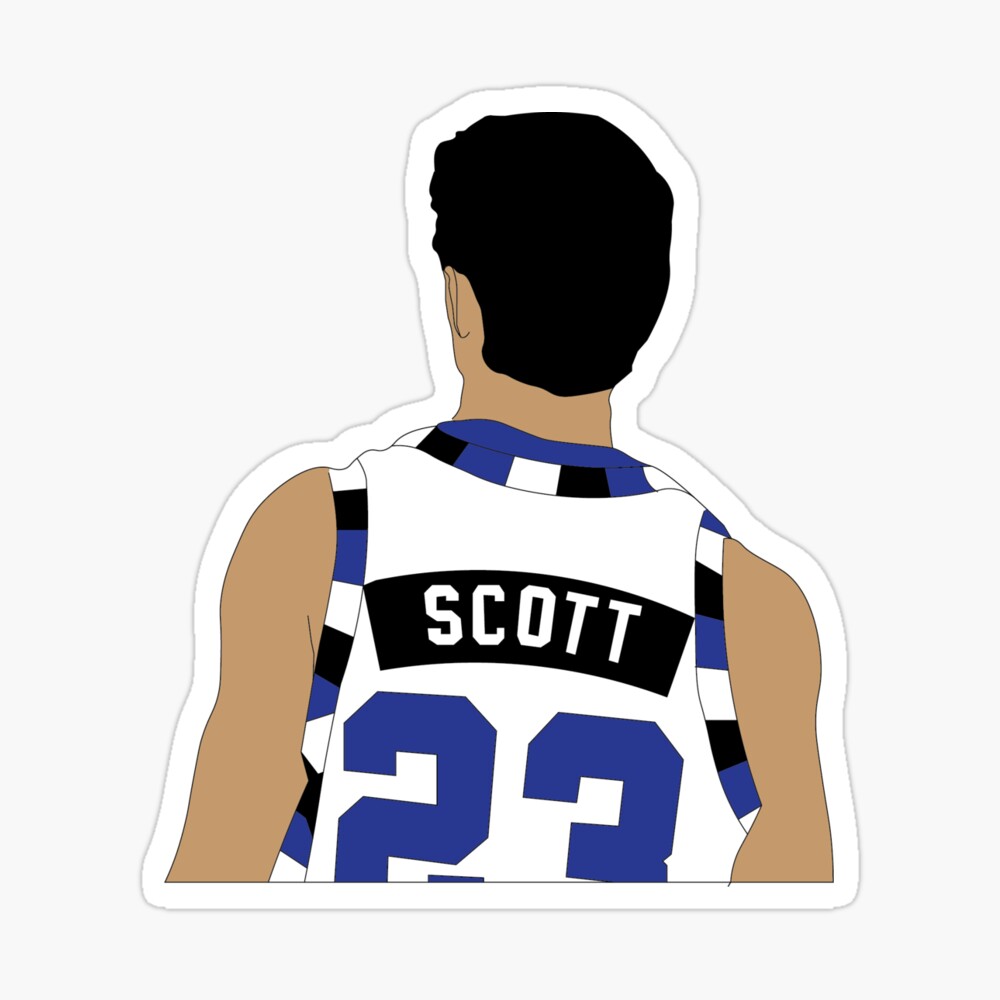 Nathan Scott One Tree Hill Basketball Jersey (White) Sticker for Sale by  arielhills