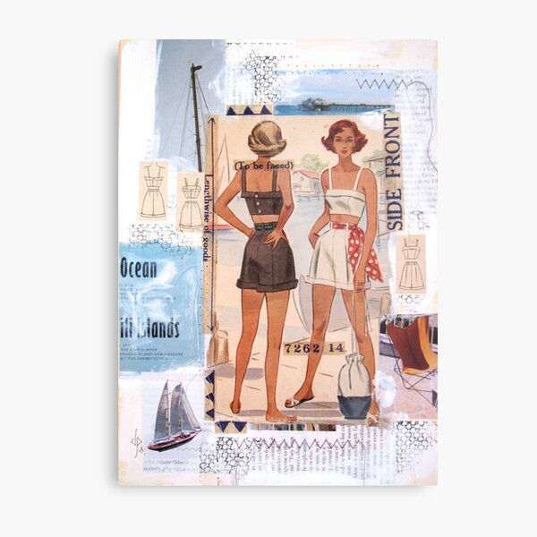 50s Sun Suit Collage Metal Print