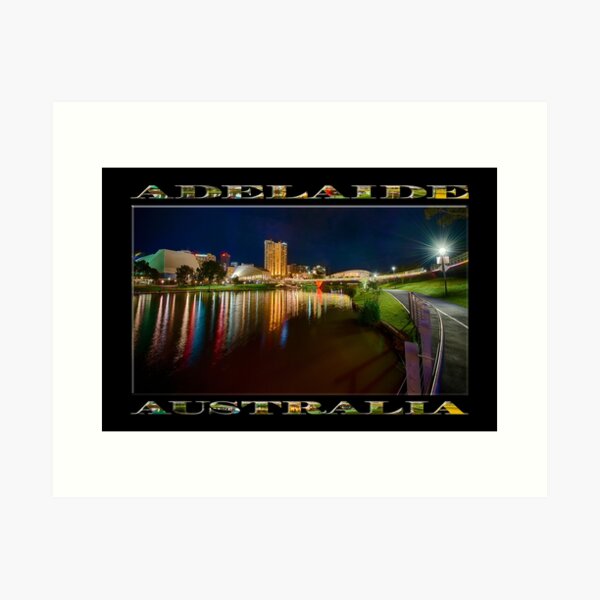 Item preview, Adelaide Riverbank at Night VI (poster on black) designed and sold by Ray's Photos & Art.