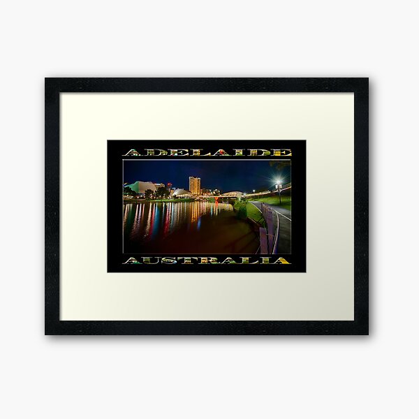 Item preview, Adelaide Riverbank at Night VI (poster on black) designed and sold by Ray's Photos & Art.