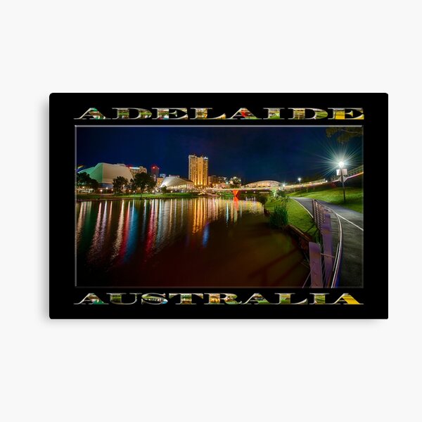 Item preview, Adelaide Riverbank at Night VI (poster on black) designed and sold by Ray's Photos & Art.