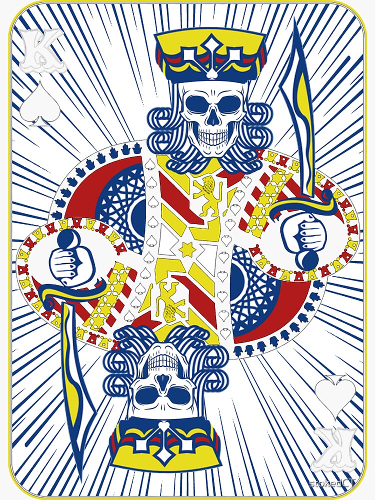 "King of Spades Skull Card" Sticker by stokedCT Redbubble
