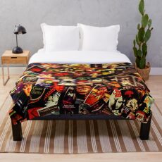 Horror Movies Collage Throw Blanket