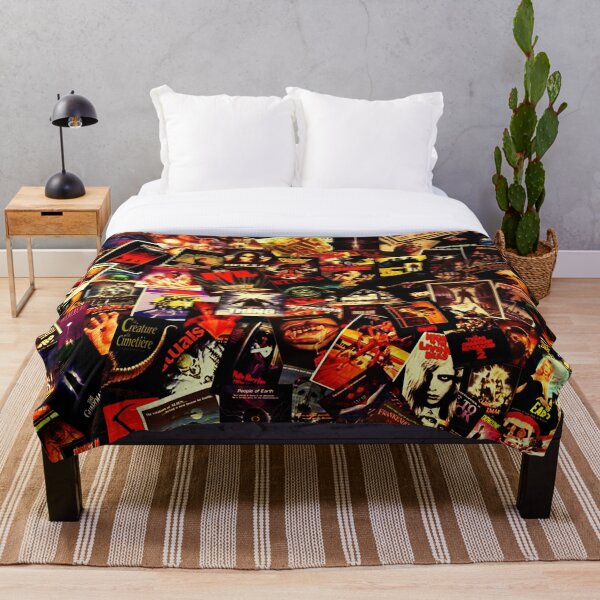 Horror Movies Collage Throw Blanket