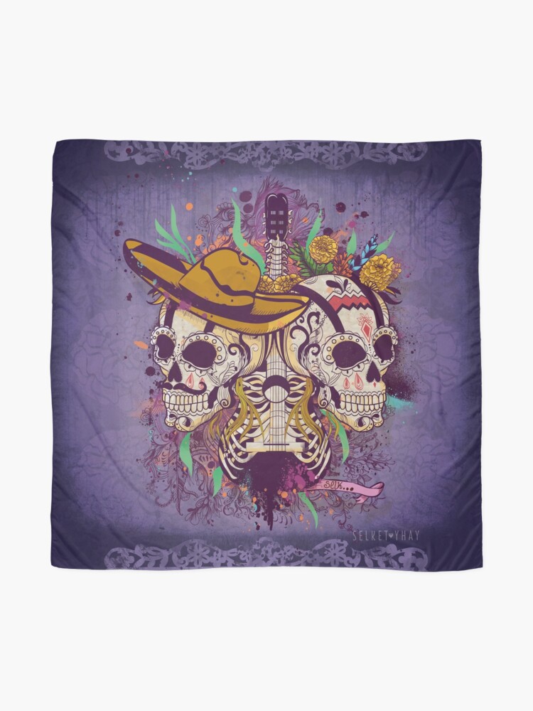 Alternate view of Day of the dead Scarf