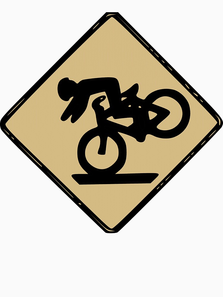 Funny Tumbling Bike Warning Sign by joehx