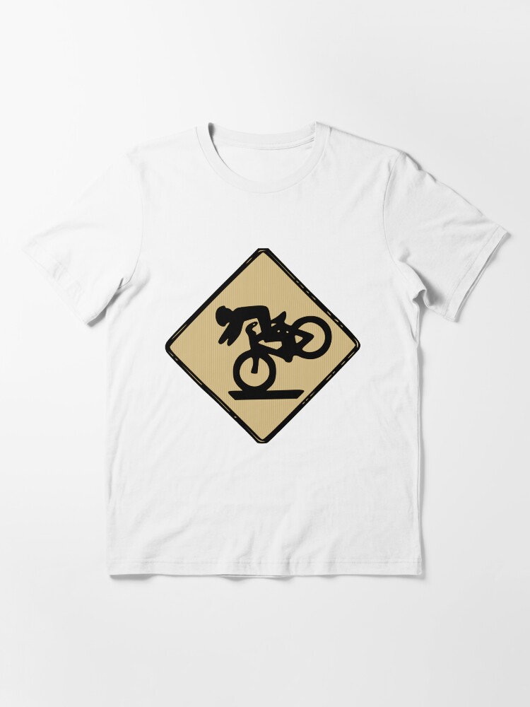 Alternate view of Funny Tumbling Bike Warning Sign Essential T-Shirt