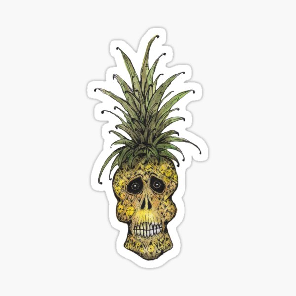 Pineapple Skull Sticker