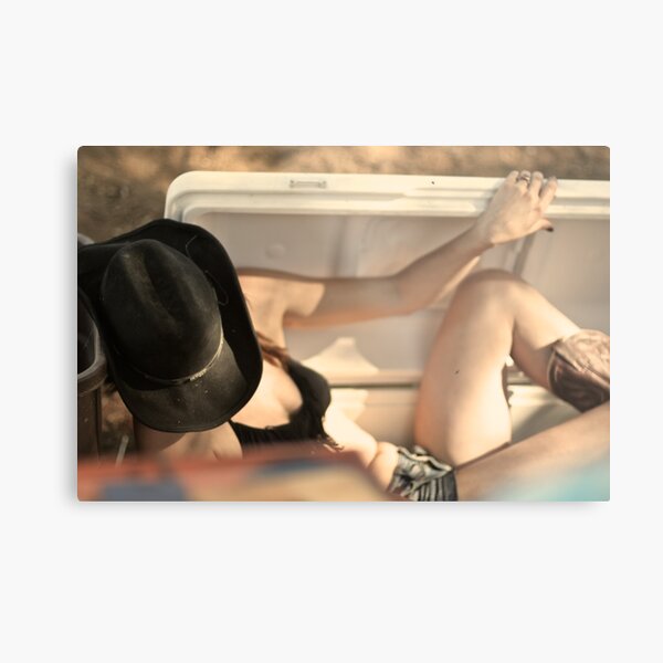 Cowgirl in the Cooler Metal Print