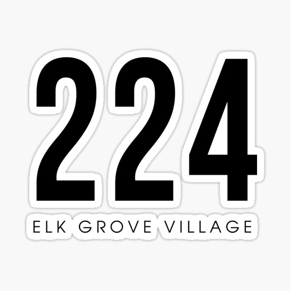 "Elk Grove Village, IL 224 Area Code design" Sticker by CartoCreative