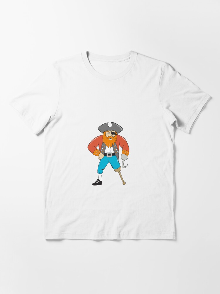 Pirate With Peg Leg, Hook, Eye Patch, Sword, & Treasure Chest  Essential T- Shirt for Sale by CreativeCranium