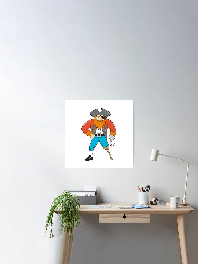 Captain Hook Pirate Wooden Leg Cartoon Poster By Aloysius Patrimonio, Wood  Leg Pirate