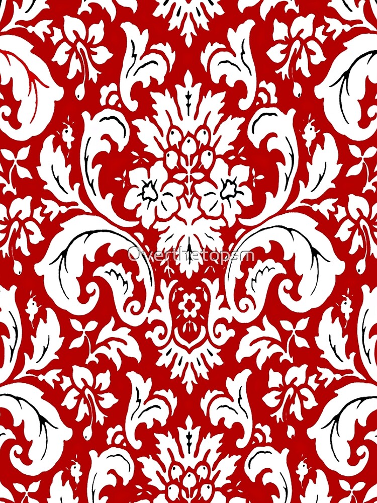 Discover Red and White Paisley Vintage Pattern Leggings