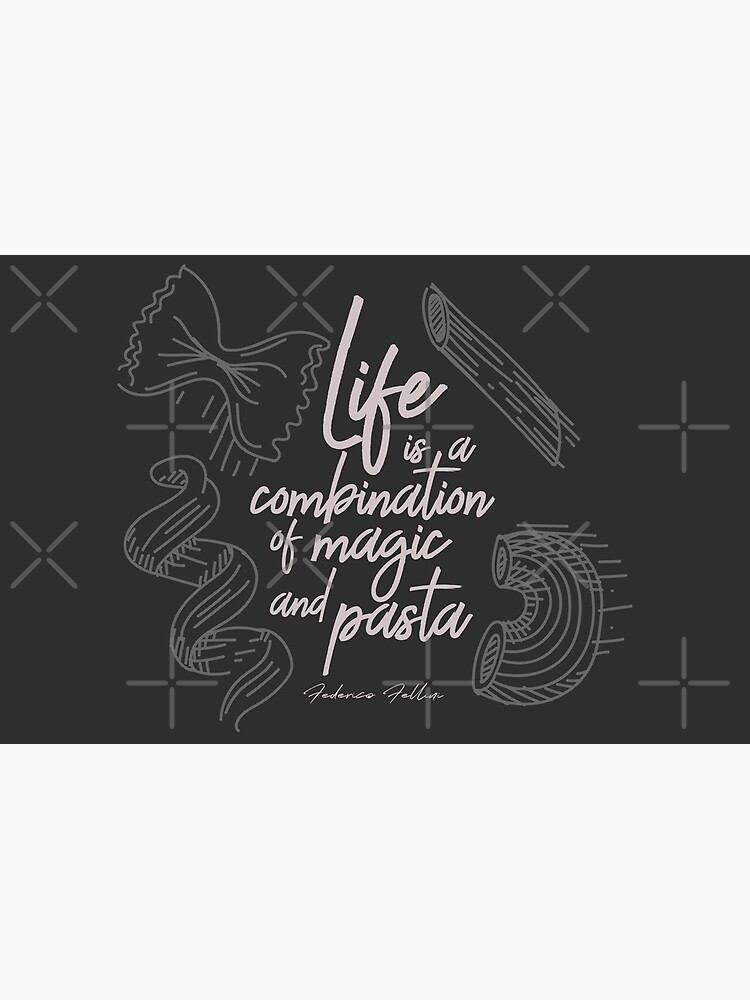 Federico Fellini on life, magic and pasta, inspirational quote, funny  sentence, kitchen wall art decoration Laptop Skin for Sale by Steven Revia