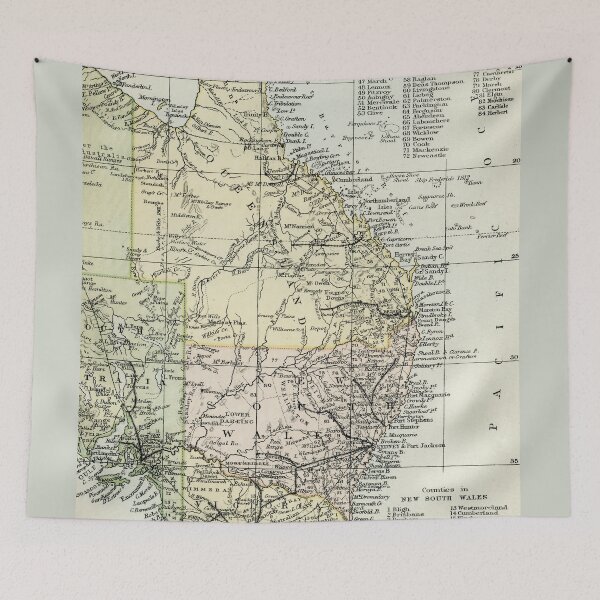 Item preview, Vintage map of East Queensland, Australia  designed and sold by headpossum.