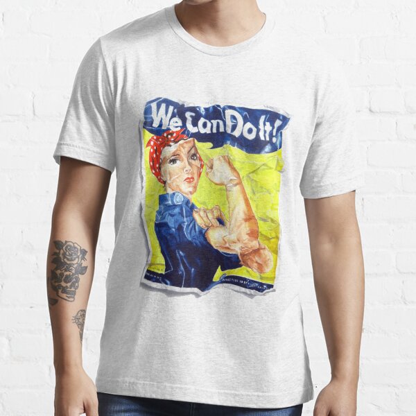 Rosie The Riveter Crumpled Poster T Shirt By Kimabbottart Redbubble