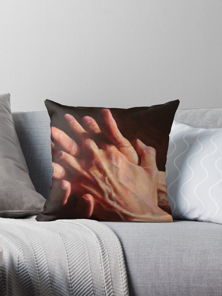 Thumbnail 1 of 4, Pillow, Hands 04 designed and sold by leoplaw.