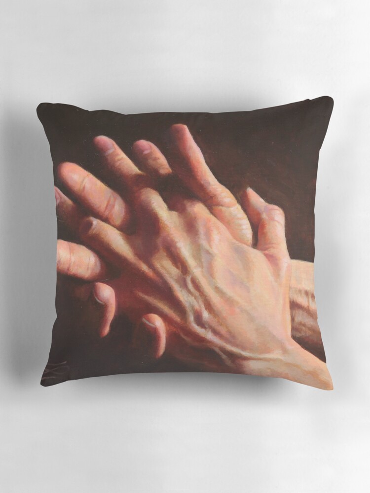 Thumbnail 3 of 4, Pillow, Hands 04 designed and sold by leoplaw.