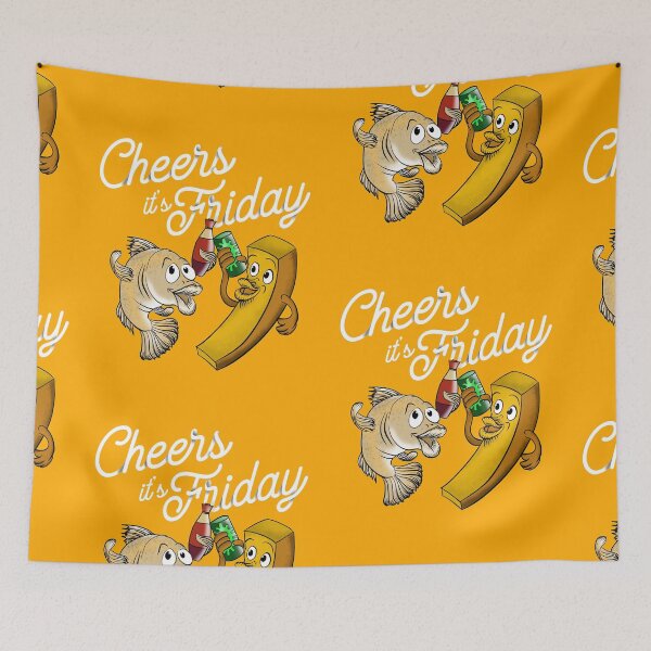 Item preview, Cod Fish and Potato Chips Cheers It's Friday           designed and sold by javaneka.