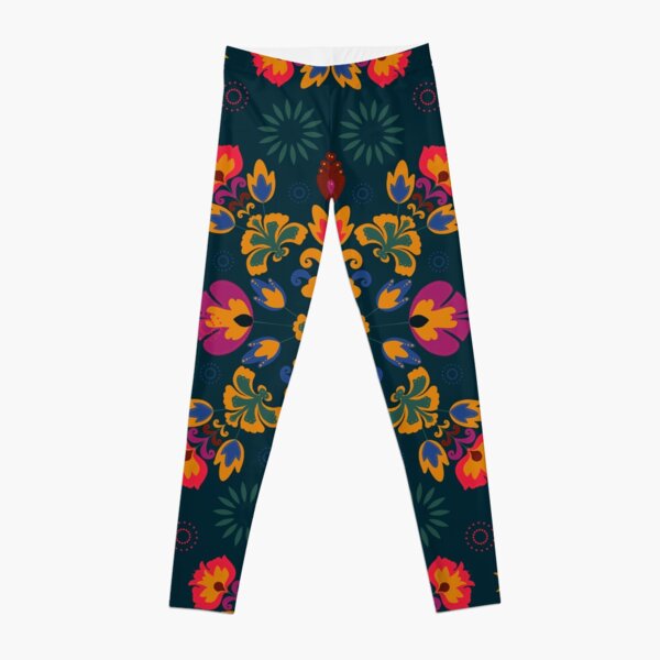 Fiesta Folk Blue #redbubble #folk Leggings