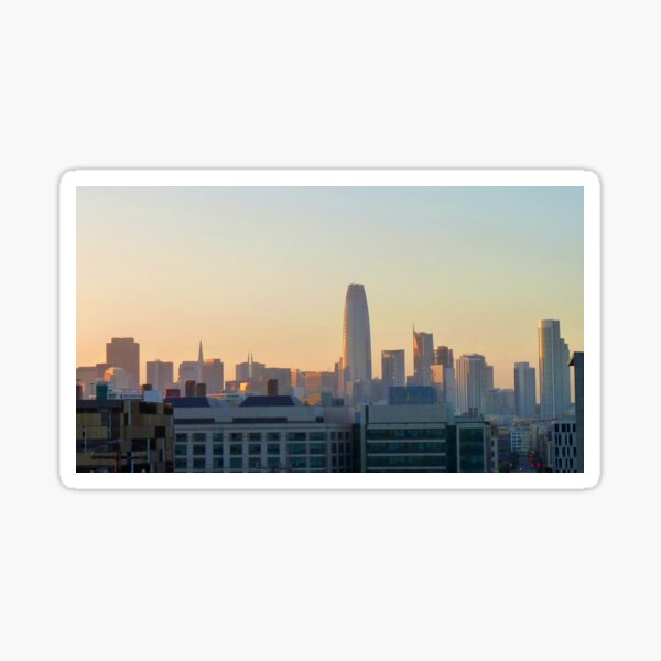 San Francisco Skyline At Dusk Sticker