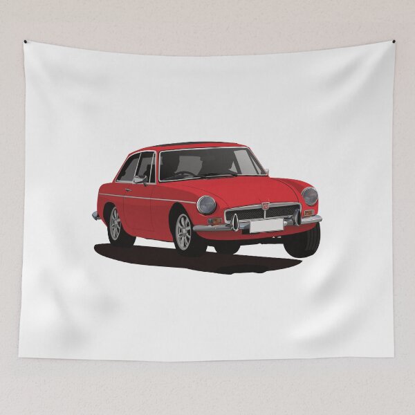 Item preview, MG MGB GT - illustration - red designed and sold by knappidesign.