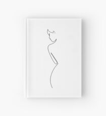 Minimalist female line art Hardcover Journal