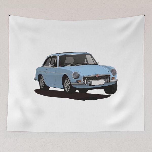 Item preview, MG MGB GT - illustration - light blue designed and sold by knappidesign.