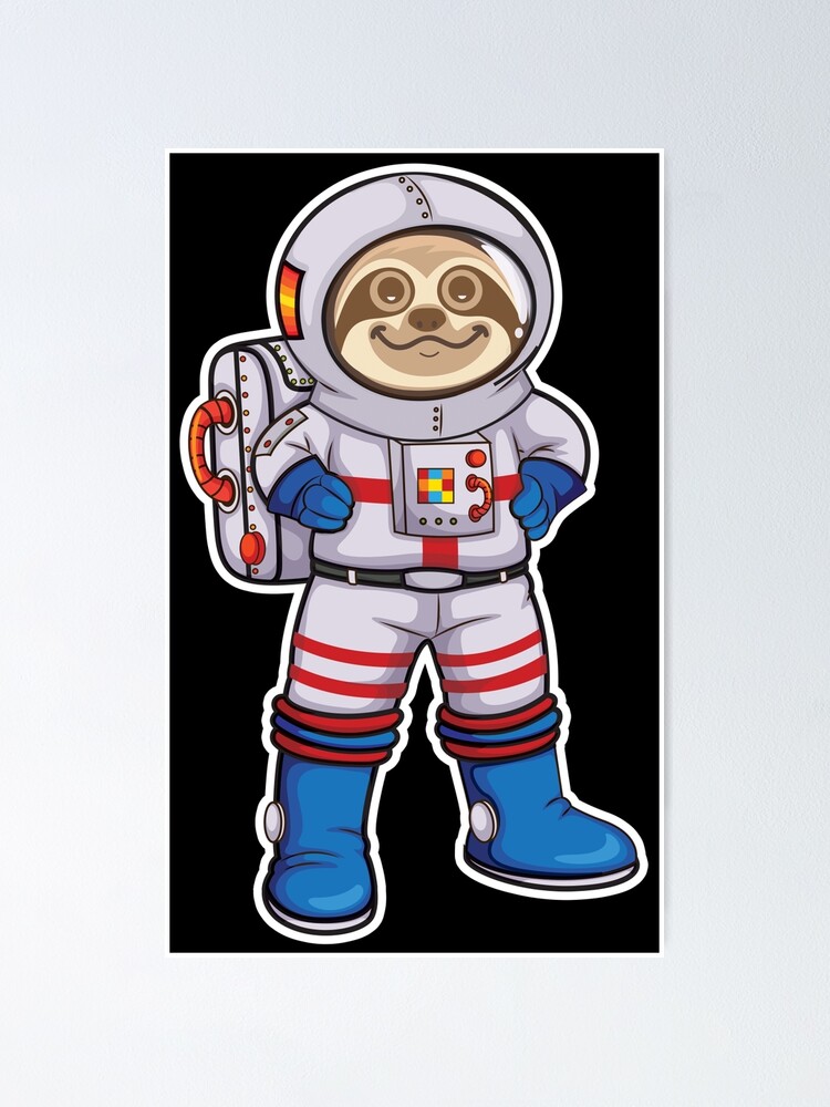 Thumbnail 1 of 3, Poster, Space Sloth designed and sold by plushism.